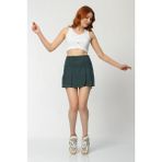 Whatsup Pileli Mini Şort Etek - Yeşil Yeşil - 26