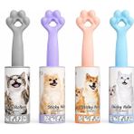 Wheat Grains Global Store 4’lü Set Tüy Toplama Rulosu, 60 Yapraklı Güçlü Yapışkan Sticky Roller, Pati Tasarımlı Sap, Kedi Köpek Tüyü Temizleyici, Kıyafet Koltuk Halı ve Araç Içi Için (20 Cm) - Ahşap
