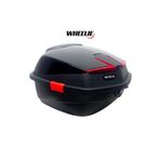 WHEELIE XT01-B 32 Litre Motosiklet Arka Çanta Siyah Parlak Su Geçirmez ABS Top Case Çift Kilitleme Üniversal