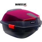 WHEELIE XT01-JR 32 Lt Motosiklet Arka Çanta Hünnap Kırmızı Parlak Su Geçirmez ABS Çift Kilitleme Üniversal
