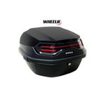 WHEELIE XT08-B 32 Litre Motosiklet Arka Çanta Siyah Parlak Su Geçirmez ABS Top Case Çift Kilitleme Üniversal