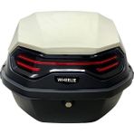 WHEELIE XT08-IW 32 Litre Motosiklet Arka Çanta Fildişi Beyaz Parlak Su Geçirmez ABS Çift Kilitleme Üniversal