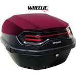 WHEELIE XT08-JR 32 Lt Motosiklet Arka Çanta Hünnap Kırmızı Parlak Su Geçirmez ABS Çift Kilitleme Üniversal