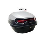 WHEELIE XT08-SW 32 Litre Motosiklet Arka Çanta Gümüş Beyaz Parlak Su Geçirmez ABS Çift Kilitleme Üniversal