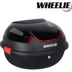 WHEELIE XT11-B 28 Litre Motosiklet Arka Çanta Siyah Parlak Su Geçirmez ABS Top Case Çift Kilitleme Üniversal