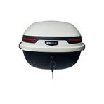 WHEELIE XT21-W 28 Litre Motosiklet Arka Çanta Beyaz Parlak Su Geçirmez ABS Top Case Çift Kilitleme Üniversal