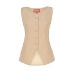 Whenever Company Krem Fit Önden Düğmeli Yelek