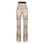 Whenever Company Siyah Yeşil Turuncu Zigzag Desenli Plaj Dökümlü Pantolon