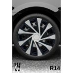 Whigor Audi A4 14 Inç Jant Kapağı (4 Adet) Siyah Gri C122