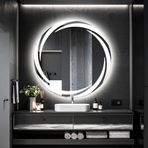 Whirilwind Led'li Lazer Kumlamalı Lavabo & Banyo Aynası (Dokunmatik Sensörlü) beyaz led 60 x 60