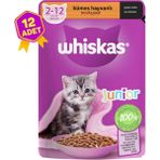 Whiskas 12x85 gr Junior Pouch Kümes Hayvanlı Yavru Kedi Yaş Maması