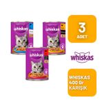 Whiskas 3 Çeşit 12x400 gr Karışık Yetişkin Konserve Kedi Maması