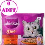 Whiskas 4'lü 6 AD Duo Klasik Karma Lezzetler Kedi Yaş Maması