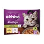 Whiskas 4x85 gr Pouch Pure Delight Jöle İçerisinde Tavuklu ve Somonlu Yetişkin Konserve Kedi Maması