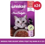 Whiskas Güveç Sığırlı Kedi Maması 85 gr 1 Yaş ve Üstü İçin Yüksek Proteinli