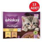 Whiskas Pure Deligt Junıor Tavuk Ve Hindili Yavru Kedi Poşet Mama 85 G 4'Lü Paket X13 Adet(52 Adet Yaş Mama)