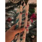 Whiskers Candle Yılbaşı El Çizimi Şamdan Mum 4'lü Set - 1 Adet