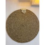 White Alamode Hasır Halat Supla Amerikan Servis Tekli - 30 x 30 cm - Kahve