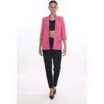 White Diamond Cep Detaylı Broşlu Ceket 42 - Pembe