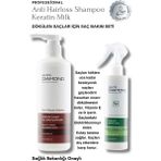 White Diamond Dökülme Önleyici Keratin Biotin Şampuan 500 ml - Yenileyici Keratin Sütü 250 ml Saç Bakım Seti