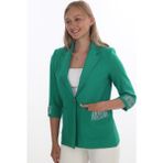 White Diamond Kadın 3/4 Kol Çizgili Detaylı Modern Kesim Blazer Ceket - 40 - Yeşil