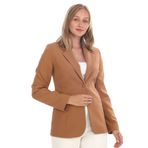 WHİTE DİAMOND Kadın Camel Tek Düğmeli Astarlı Şık Blazer Ceket