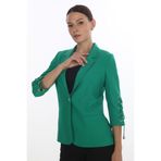 WHİTE DİAMOND Kadın Yeşil 3/4 Kol Kuşgözü Detaylı Blazer Ceket