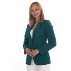 WHİTE DİAMOND Kadın Yeşil Tek Düğmeli Astarlı Şık Blazer Ceket