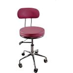 White Furniture Arena Deri Arkalıklı Tekerlekli Tabure Modell - Kırmızı