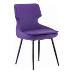 White Furniture Donna Metal Siyah Ayak Poliüretan Sünger Deri Rahat Sandalye - Mor