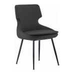 White Furniture Donna Metal Siyah Ayak Poliüretan Sünger Deri Rahat Sandalye