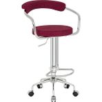White Furniture Nessa Tekerlekli Bar Sandalyesi - Kırmızı