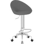 White Furniture Sembol Küçük Tekerlekli Dekoratif Bar Sandalyesi - Gri