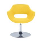 White Furniture Ultra Dönebilir Krom Flaş Ayak Poliüretan Sünger Ofis Bekleme Otel Lobi Sandalyesi - Sarı