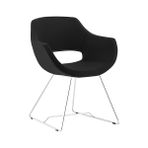 White Furniture Ultra Krom Metal Ayak Poliüretan Sünger Yeşil Kaşe Kumaş Rahat Ofis Bekleme Sandalyesi - Siyah