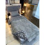 WHİTE HOME COLLECTİON Çift Kişilik Welsoft Uyku Seti - Gri