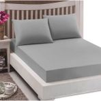 White Home Ozanhom Battal Boy 180X200 Lastikli Akfil Pamuk Kumaş Fithit Çarşaf Seti - Gri