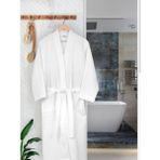 White Home Pike Desenli Bornoz - M - L / L - XL - Beyaz