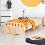 White MiniWood Montessori Yatak 90X190 Ahşap Çocuk Karyola Beşik - 90 x 190 cm
