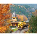 White Mountain 1000 Parça Tren Yapboz Sonbahar ve Sonbahar Bulmacaları Yetişkinler ve Aile için Büyük Parçalar Hediye 60x76 cm - Manzaralı Demiryolu