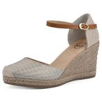 White Mountain Mamba Espadrille Dolgu Pürüzsüz Metalik Altın Kadın Sandalet