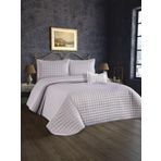 White One Home Yıldız Çift Kişilik Kapitoneli Yatak Örtüsü Gri