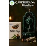 White Sage Geri Akış Tütsüsü + Aslan Ağzı Seramik Şelale Tütsülük