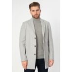 White Stone Abrantes Gri Slim Fit Pamuklu Palto %100 Polyester Erkek Ceket Yaka Orta Kalınlık 1754