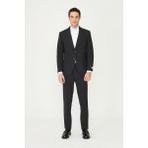 White Stone Antrasit Ince Çizgili Italyan Kesim Slim Takım Elbise - Regular Fit - 50