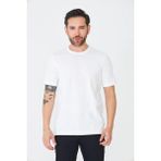 White Stone Beyaz Mikro Desenli Erkek Basic Tişört