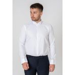 White Stone Beyaz Slim Fit Esnek Likralı Ata Yaka Pamuklu Gömlek - XL