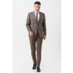 White Stone Grandson Ty2424 Yelekli Likralı Slim Fit Takım Elbise Desenli