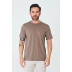 White Stone Kahverengi Mikro Desenli Basic Erkek Tişört - 2XL