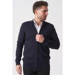 White Stone Lacivert Slim Fit Dik Yaka Tam Fermuarlı Premium Triko Hırka